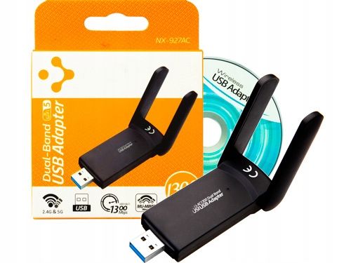 AC1300 ADAPTER KARTA SIECIOWA WiFi Wi-Fi NA USB Z ANTENAMI 1300Mbps 5GHz zdjęcie 7