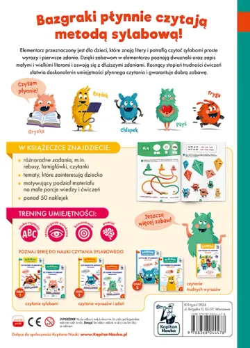 Bazgraki Czytają Trudne Wyrazy. Czytanie Sylabowe. Elementarz na Arena.pl