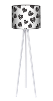 Lampa podłogowa - trójnóg drewniana duża - Serca