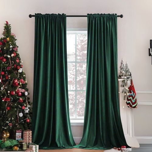 zasłona welurowa na taśmie - zielona na Arena.pl