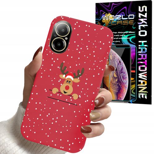 ETUI DO REALME C67 4G - ŚWIĄTECZNE WZORY RENIFER PLECKI + SZKŁO na Arena.pl