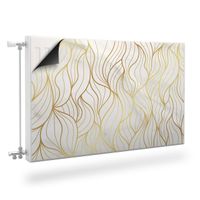 Mata MAGNETYCZNA Kaloryfera Abstrakcyjne Liście Marmur Line-art 120cm x 60cm