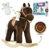 Koń na biegunach interaktywny drewniane płozy Pony Bruno Milly Mally