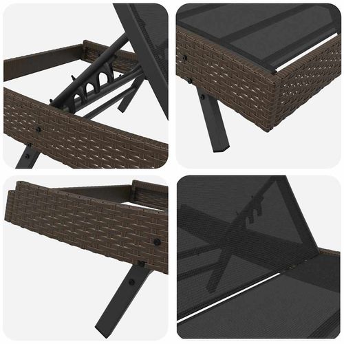 Leżaki 3 pcs Brązowy 40 x 40 x 40.5 cm polirattan na Arena.pl
