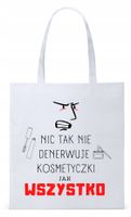 Dla Kosmetyczki Na Prezent Torba Eco Biała Shopper Z Nadrukiem Ze Zdjęciem