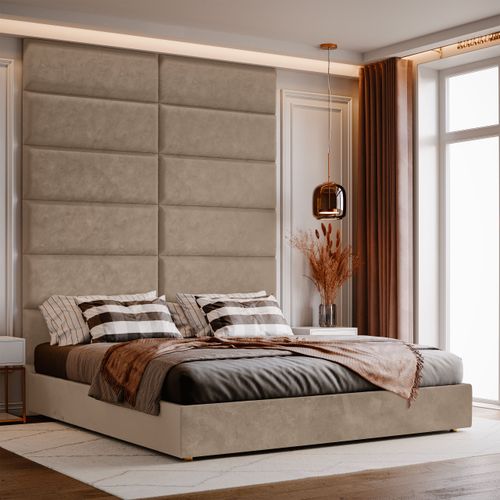 Panel Tapicerowany Ścienny Beżowy 50cm x 15cm na Arena.pl