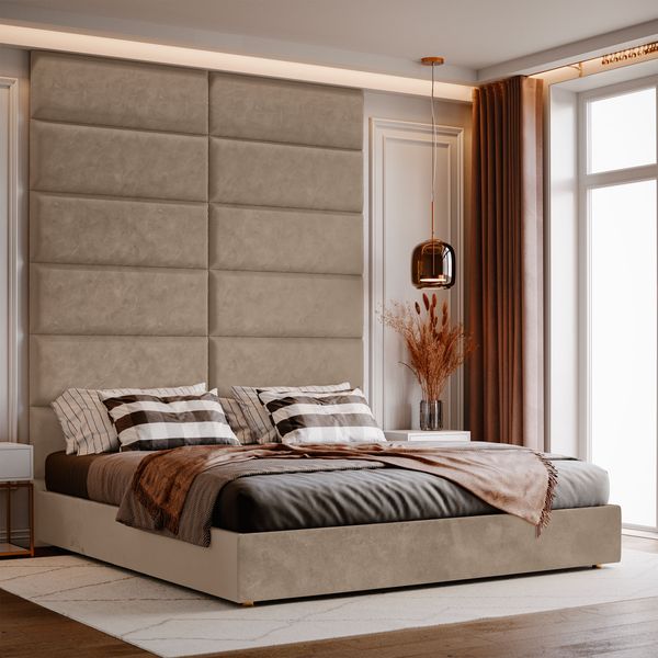 Panel Tapicerowany Ścienny Beżowy 50cm x 15cm zdjęcie 5