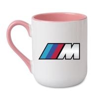 KUBEK „BMW M" Wzór - Elegant Coffee Różowy 330 ml