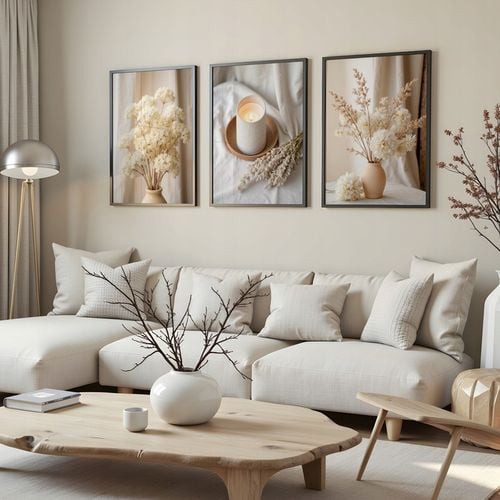 OBRAZY BOHO ZESTAW 3 PLAKATÓW W RAMIE DEKORACJE DO SALONU SYPIALNI na Arena.pl