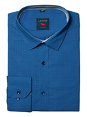Elegancka koszula męska casual lekki slim w niebieski bardzo drobny wzorek kropki S-38/39