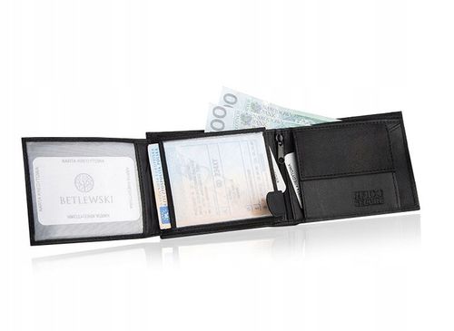 BETLEWSKI Portfel męski skórzany z przegródkami miejsce na zdjęcie na Arena.pl