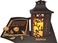MAMA MAMIE ZNICZ LAMPION NA GRÓB LATARNIA CZARNA ZE ŚWIECĄ SKOS SENTENCJA