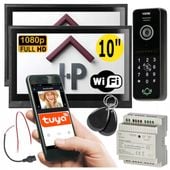 Wideodomofon WIFI Tuya 2 DWA MONITORY 10" Szyfrator na KOD Breloki Full HD