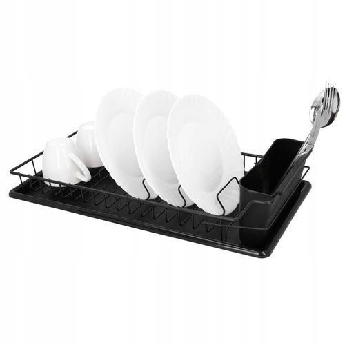 Suszarka do naczyń ociekacz na sztućce stojąca czarna plastikowa 50,5 na Arena.pl
