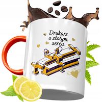 Kubek Pomarańczowy Dla Drukarza Prezent Z Nadrukiem Ze Zdjęciem