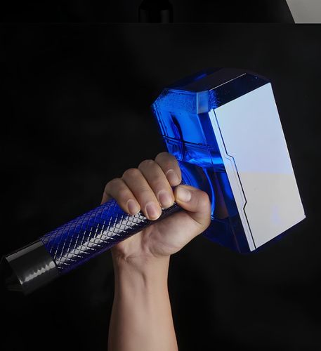 Butelka na wodę RESTEQ w kształcie młota Thora, butelka Mjolnir, niebieska na Arena.pl