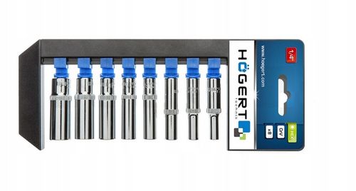 HOGERT HT1A886 ZESTAW NASADEK DŁUGICH 1/4'' NASADKI DŁUGIE 8szt. 5.5mm-13mm na Arena.pl