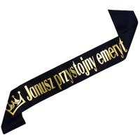 Czarna szarfa Przystojny Emeryt z dowolnym imieniem