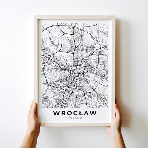 Plakat mapa Wrocław plan miasta 70x100 cm na Arena.pl
