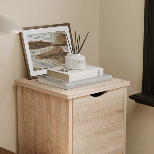 SZAFKA SŁUPEK Z SZUFLADAMI RUSTYKALNY DĄB KOMODA STOJĄCA WĄSKA POJEMNA na Arena.pl