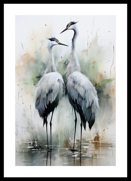Plakat 30x45cm Tańczące Czaple zdjęcie 3