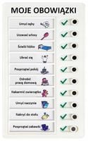 TABLICA MOTYWACYJNA DLA DZIECI LISTA OBOWIĄZKÓW