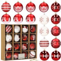 BOMBKI NA CHOINKĘ x16 OZDOBY NIETŁUKĄCE ZESTAW ZAWIESZKI CHOINKOWE CZERWONE