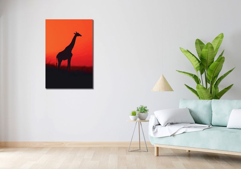 Obraz 60x90cm Żyrafa w Czerni zdjęcie 2