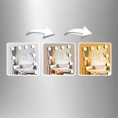 LUSTERKO KOSMETYCZNE HOLLYWOOD STOJĄCE LUSTRO DO MAKIJAŻU LED 12 na Arena.pl