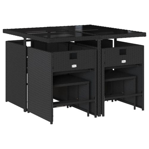 9-cz. zestaw mebli ogrodowych z poduszkami, czarny, rattan PE na Arena.pl