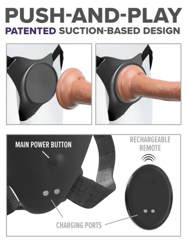 pipedream body dock g-spot pro uprząż z wibracjami i pilotem, czarna na Arena.pl