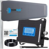 ZESTAW WZMACNIACZ 65dBi SYGNAŁU TELEFONU GSM INTERNETU 4G LTE + ANTENY 10m