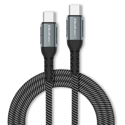 Qoltec Kabel USB 2.0 typ C USB 2.0 typ C 100W QC 3.0 PD 1m Czarny na Arena.pl