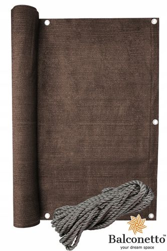 MATA OSŁONA balkonowa osłonowa brązowa 0,9x5m UV na BALKON brąz UV na Arena.pl