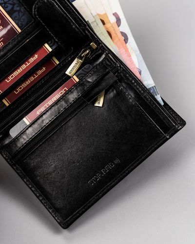 skórzany portfel męski na karty — peterson na Arena.pl