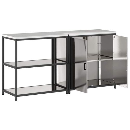 Zestaw do przechowywania w kuchni z półką 2 pcs Srebrny na Arena.pl