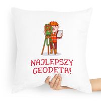 Poduszka Prezent Dla Geodety Najlepszy Geodeta! Z Nadrukiem Ze Zdjęciem