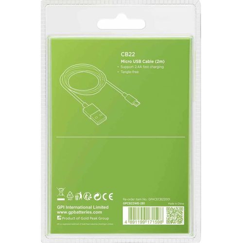 GP Kabel micro USB, CB22, 2 m, 160GPCB22C1 GXP-687430 na Arena.pl