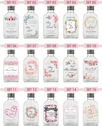 BUTELECZKI WESELNE Z NADRUKIEM UV 100ML - 20 szt. na Arena.pl