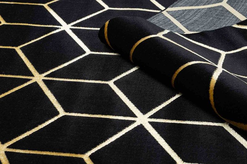 RUG/LU/MOSSE/HEXAGON2/BLACK+GOLD/80x150 zdjęcie 8