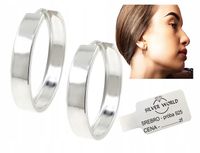 KOLCZYKI SREBRNE 925 SZEROKIE KOLCZYKI KOŁA KÓŁKA KREOLKI MODNE NA CO DZIEŃ