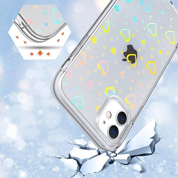 Etui Iphone 14 Pro - Serca Transparentne zdjęcie 3