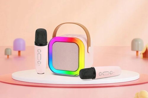 Głośnik przenośny funkcja KARAOKE dwa MIKROFONY BLUETOOTH światła RGB HiFi na Arena.pl