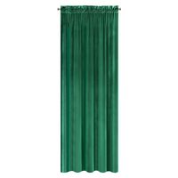 Zasłona na taśmie welwetowa SAMANTA02 140x270 ciemnozielona
