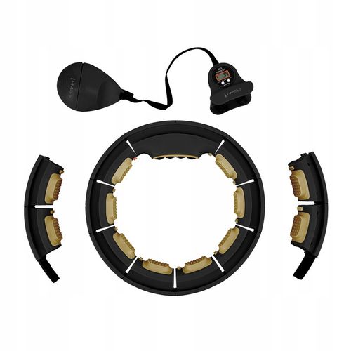 HHM13 NEW HULA HOP BLACK/GOLD Z MAGNESAMI I OBCIĄŻNIKIEM + LICZNIK HMS na Arena.pl