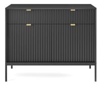 Komoda Delicious ryflowana czarna