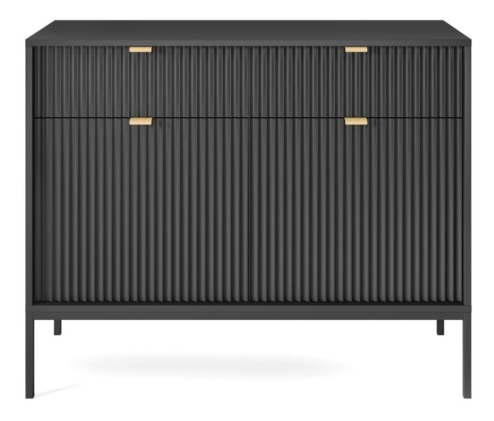 Komoda Delicious ryflowana czarna zdjęcie 1