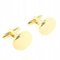 WANDALLIA Spinki do mankietów SP-MN-699 Owalne Złote Klasyczne Męskie