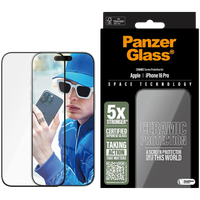 panzerglass ceramic screen protector iphone 16 pro, ultra-wide fit