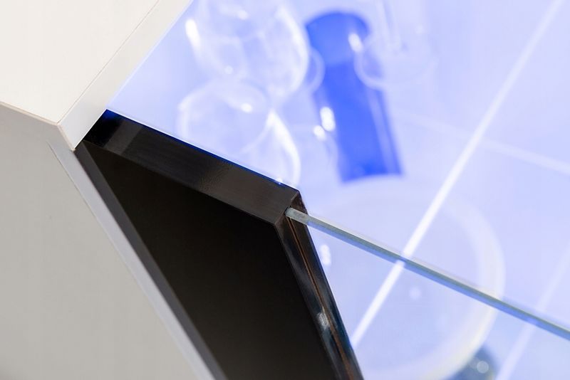 Pan Igiełka Meblościanka LED RGB + Pilot Czarny Biały Dąb Wotan  Salon zdjęcie 9